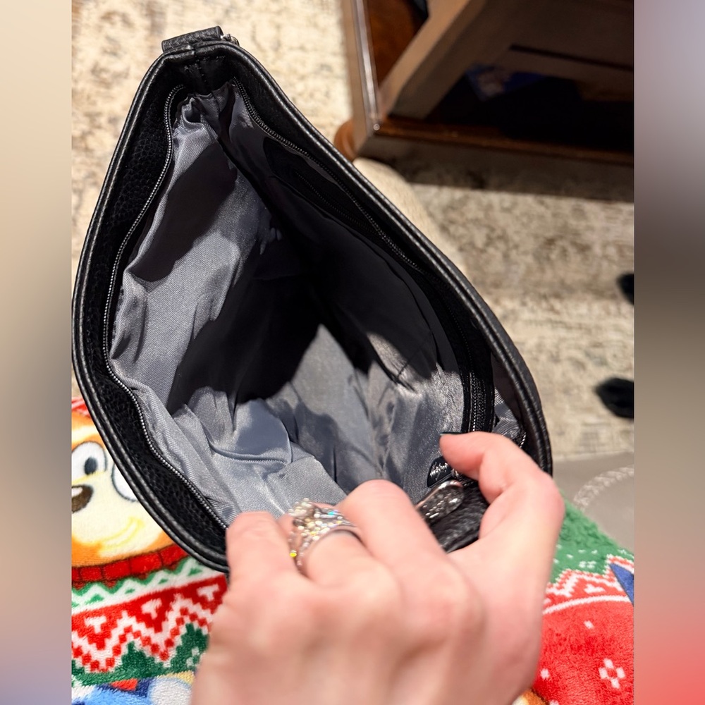 Thirty-One Organizing Shoulder Bag Limited crossbody purse black and white plaid - Picture 4 of 5